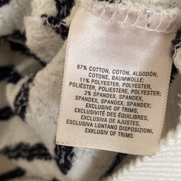 Anthropologie navy & ivory lightweight sweatshirt- XS mall - Picture 3 of 4